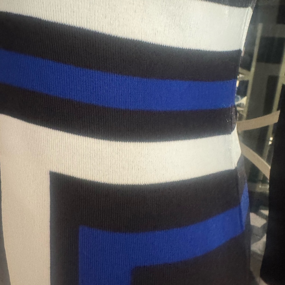 INC International Concepts Black, White, and Blue Mini Dress - Picture 5 of 7